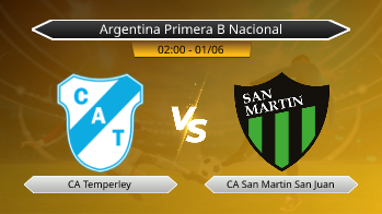 Argentina Primera B Nacional CA Temperley VS CA San Martin San Juan